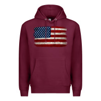 Burgundy Distressed American Flag Premium Hoodie - Jasminsmagicworld