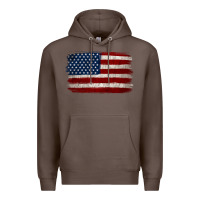 Coffee Distressed American Flag Premium Hoodie - Jasminsmagicworld