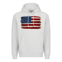 Dove Grey Distressed American Flag Premium Hoodie - Jasminsmagicworld