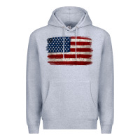Heather Grey Distressed American Flag Premium Hoodie - Jasminsmagicworld