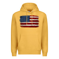 Mustard Distressed American Flag Premium Hoodie - Jasminsmagicworld