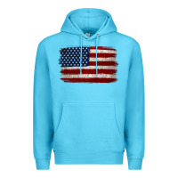Ocean Blue Distressed American Flag Premium Hoodie - Jasminsmagicworld