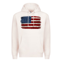 Pale Pink Distressed American Flag Premium Hoodie - Jasminsmagicworld