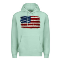 Seafoam Distressed American Flag Premium Hoodie - Jasminsmagicworld