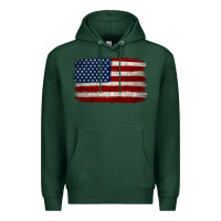 Sports Green Distressed American Flag Premium Hoodie - Jasminsmagicworld