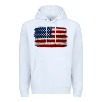 White Distressed American Flag Premium Hoodie - Jasminsmagicworld