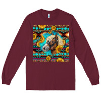 Burgundy Haflinger Horse Aztec Long Sleeve Tee - LillyAllenDesigns