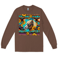 Chestnut Haflinger Horse Aztec Long Sleeve Tee - LillyAllenDesigns