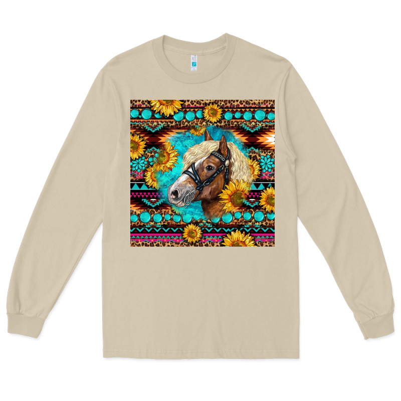Haflinger Horse Aztec Long Sleeve Tee by LillyAllenDesigns | Teevron