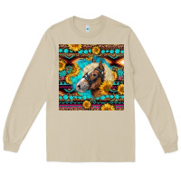 Mushroom Haflinger Horse Aztec Long Sleeve Tee - LillyAllenDesigns