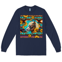 Navy Haflinger Horse Aztec Long Sleeve Tee - LillyAllenDesigns