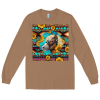 Toasted Coconut Haflinger Horse Aztec Long Sleeve Tee - LillyAllenDesigns