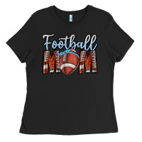 Black Football Mom Ladies Tee - CowhideDigitalArt