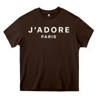 Chocolate Brown j adore paris Heavy Core Tee - baoMotion