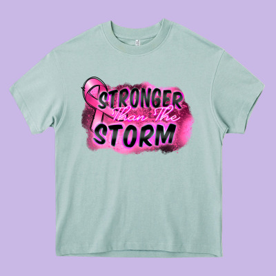 Stronger Than The Storm Heavy Core Tee Designed By Fadigitalartstudio