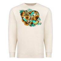 Sandshell Leopard Sunflower Cowhide Glitter Heart Premium Sweatshirt - Jasminsmagicworld
