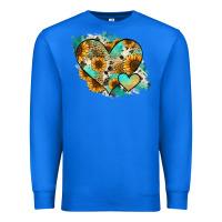 True Royal Leopard Sunflower Cowhide Glitter Heart Premium Sweatshirt - Jasminsmagicworld