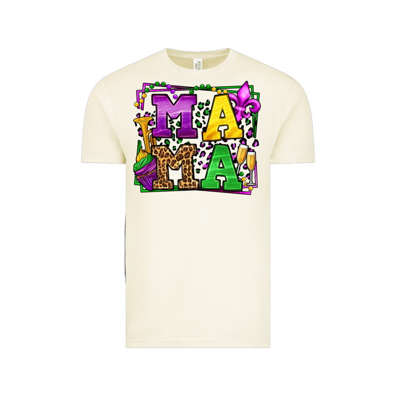 Mardi Gras Leopard Frame Mama Mother's Day Vintage Tee by LillyAllenDesigns | Teevron