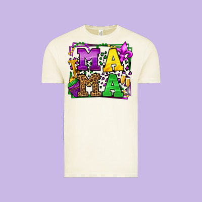 Mardi Gras Leopard Frame Mama Mother's Day Vintage Tee Designed By Lillyallendesigns