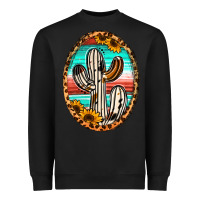 Black Western Cactus Heavyweight Sweatshirt - Jasminsmagicworld