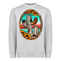 Heather Grey Western Cactus Heavyweight Sweatshirt - Jasminsmagicworld