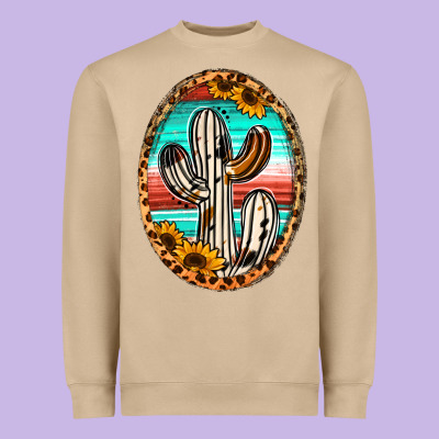 Western Cactus Heavyweight Sweatshirt Designed By Jasminsmagicworld