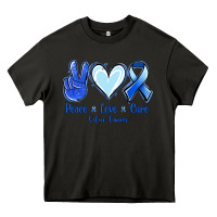 Asphalt Peace Love Cure Colon Cancer Heavy Core Tee - Jasminsmagicworld