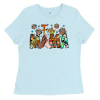 Baby Blue fur mama Ladies Tee - CowhideDigitalArt