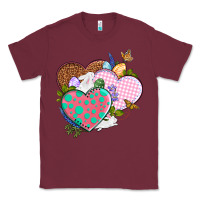 Burgundy Easter Day Western Easter hearts Classic Tee - OliviaCreatesArt