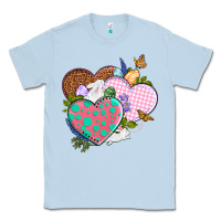 Dusty Blue Easter Day Western Easter hearts Classic Tee - OliviaCreatesArt