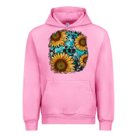 Sunflower Cowhide And Turquoise Patches Urban Hoodie | Teevron