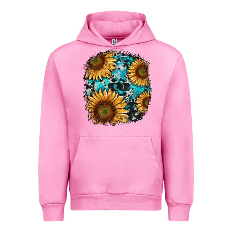 Sunflower Cowhide And Turquoise Patches Urban Hoodie by RanaPortraitStore | Teevron