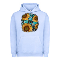 Pigment Grape Ice sunflower cowhide and turquoise patches Urban Hoodie - RanaPortraitStore
