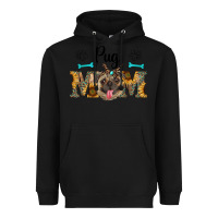 Black western pug mom Heavyweight Hoodie - RanaPortraitStore