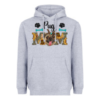 Heather Grey western pug mom Heavyweight Hoodie - RanaPortraitStore