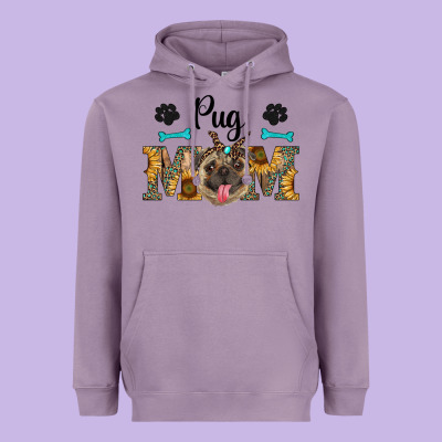 Western Pug Mom Heavyweight Hoodie Designed By Ranaportraitstore