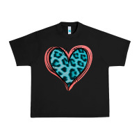 Black Blue Leopard Heart Urban Heavy Tee - Jasminsmagicworld