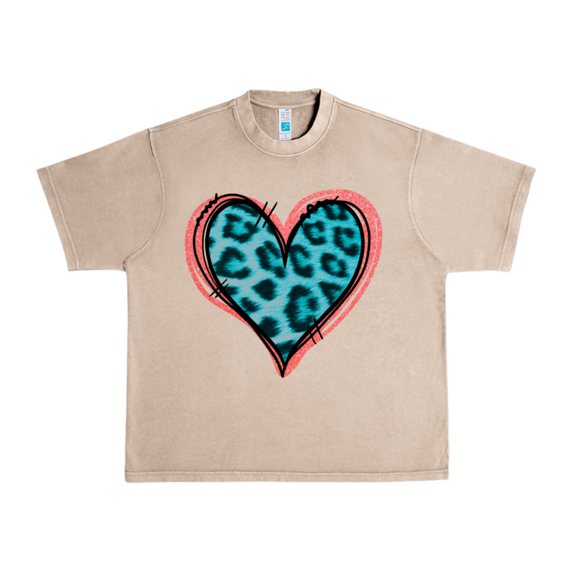 Blue Leopard Heart Urban Heavy Tee by Jasminsmagicworld | Teevron