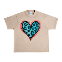 French Oak Blue Leopard Heart Urban Heavy Tee - Jasminsmagicworld