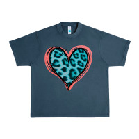 Midnight Navy Blue Leopard Heart Urban Heavy Tee - Jasminsmagicworld