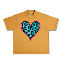 Peanut Butter Blue Leopard Heart Urban Heavy Tee - Jasminsmagicworld
