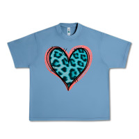 Pebble Blue Blue Leopard Heart Urban Heavy Tee - Jasminsmagicworld