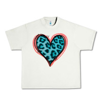 Pistachio Blue Leopard Heart Urban Heavy Tee - Jasminsmagicworld