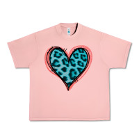 Salmon Blue Leopard Heart Urban Heavy Tee - Jasminsmagicworld