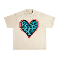 Sandshell Blue Leopard Heart Urban Heavy Tee - Jasminsmagicworld