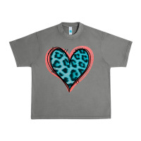 Tornado Blue Leopard Heart Urban Heavy Tee - Jasminsmagicworld
