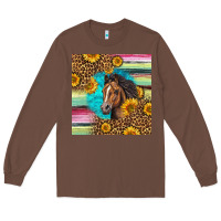 Chestnut quarter horse aztec pattern Long Sleeve Tee - LillyAllenDesigns