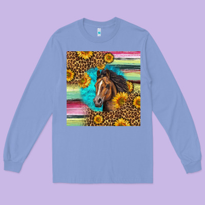 Quarter Horse Aztec Pattern Long Sleeve Tee Designed By Lillyallendesigns