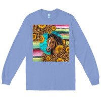 Colony Blue quarter horse aztec pattern Long Sleeve Tee - LillyAllenDesigns