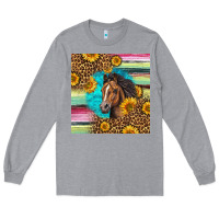 Heather Grey quarter horse aztec pattern Long Sleeve Tee - LillyAllenDesigns
